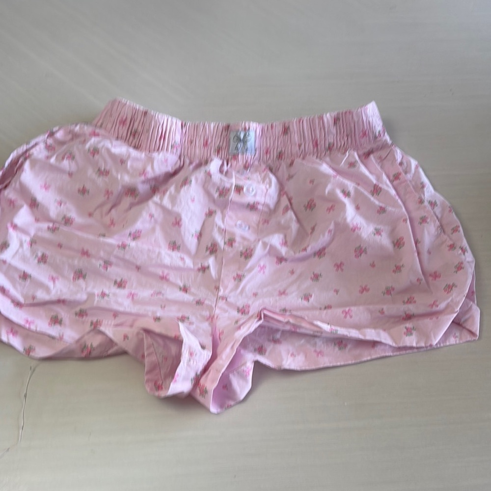 Pink Floral Pajama Shorts